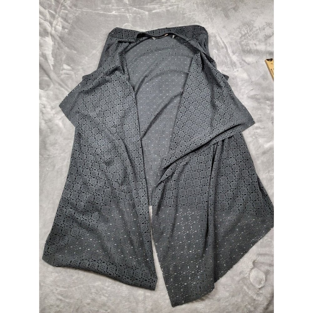Soft Surroundings Vest Open Front Sleeveless Cardigan Faux Suede‎ L/XL Eyelet
